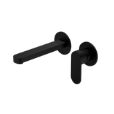 Ecco Wall Basin/Bath Nero Mixer Separate Back Plate - Matt Black